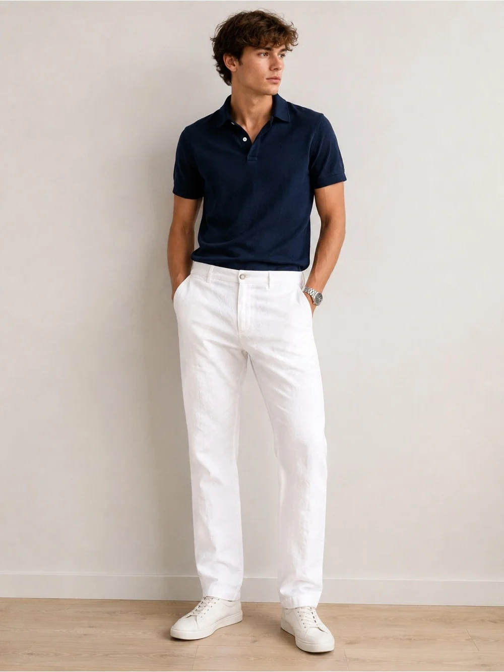 Desire 1995 White Linen Pants Made in Italy Men’s IT 48 US 32 Casual Summer